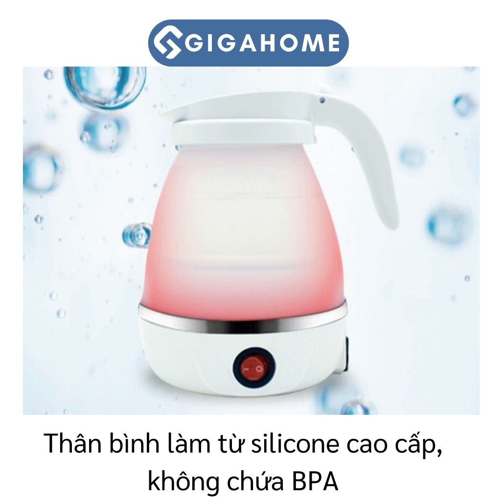 Ấm Đun Nước Siêu Tốc Gấp Gọn GIGAHOME Công Suất Dưới 1000W Dung Tích 600ml  9779