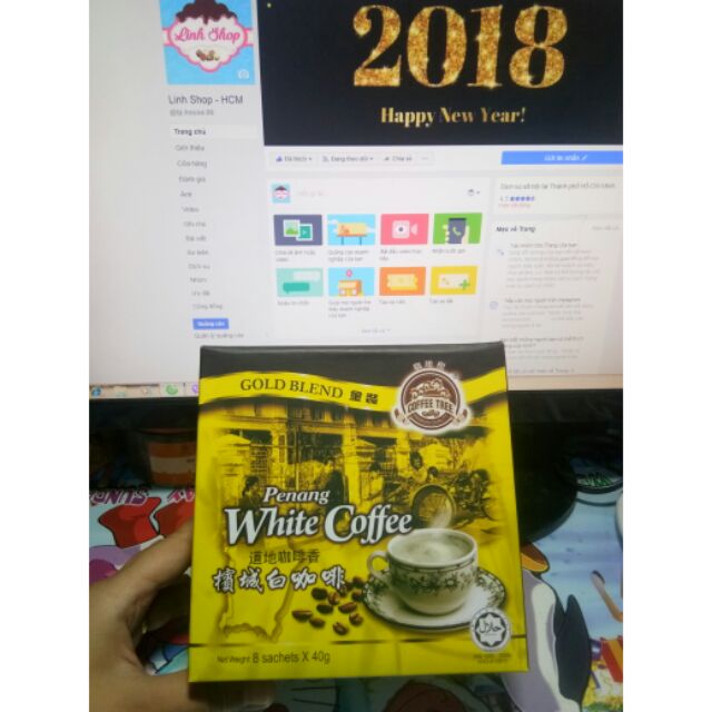 Cafe trắng Penang Malaysia hộp 8 gói