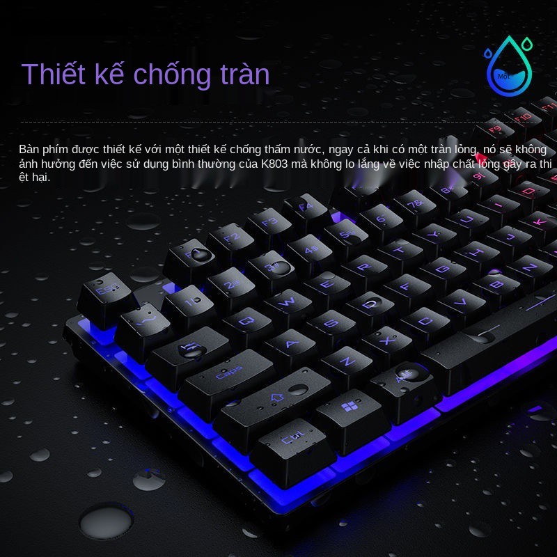 Bộ bàn phím và chuột có dây cảm giác cơ học E-sports chơi game Máy tính để xách tay đa năng chiếu sáng | BigBuy360 - bigbuy360.vn