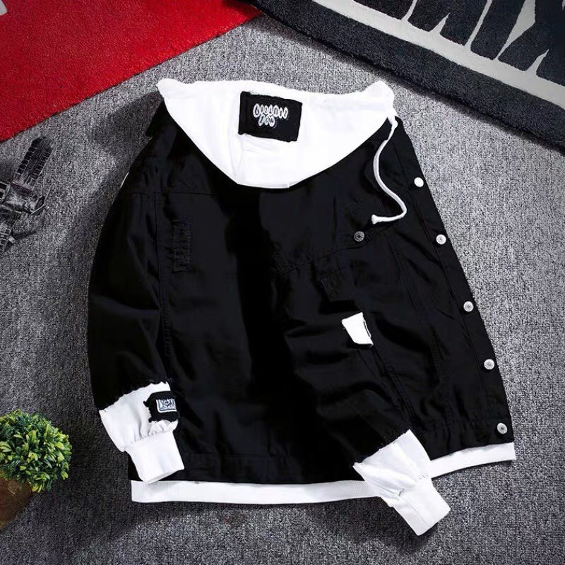 Hàng loại 1 Áo khoác jean nam có mũ nỉ Hàn Quốc HOT TREND AKJNA013 MinaFashion