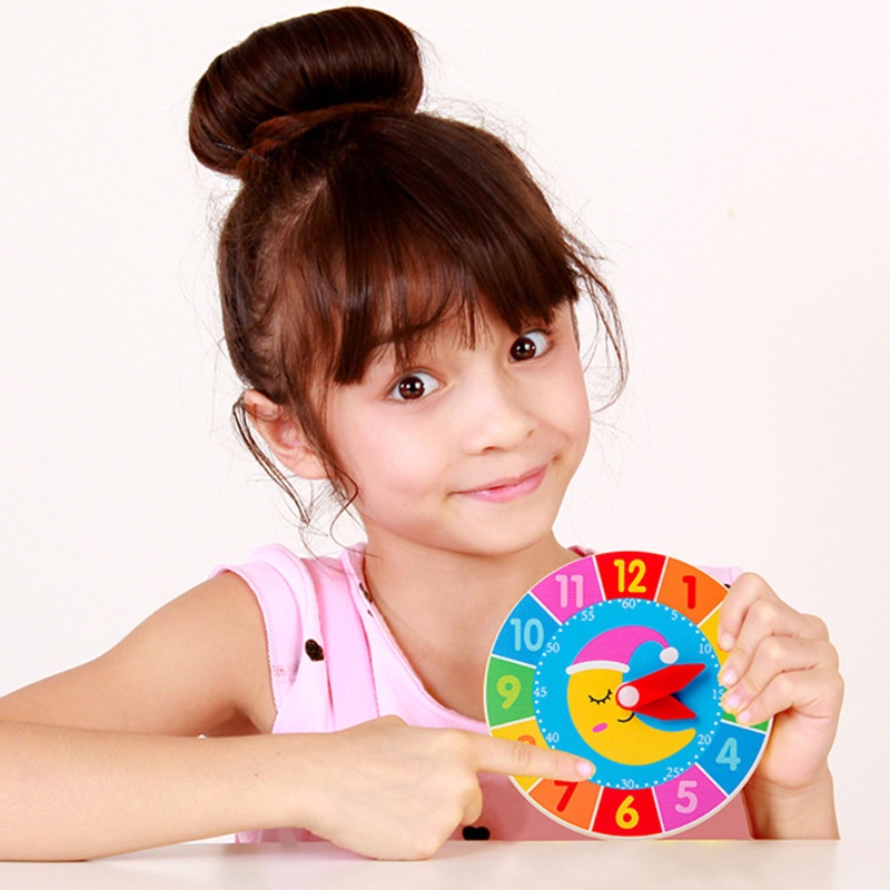 Đồ Chơi Đồng Hồ Gỗ Nhiều Màu Sắc Giáo Dục Sớm Cho Bé