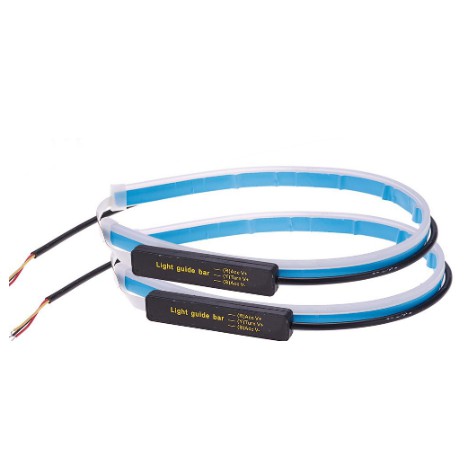 Dây led mí audi tích hợp demi xi nhan chạy đuổi 60cm uốn cong làm đèn ban ngày, daylight DRL cho Toyota Vios