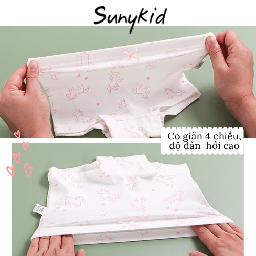 Quần lót bé gái combo 3 quần chíp đùi trẻ em cotton HC504  kháng khuẩn Sunykid cho bé từ 2-16 tuổi