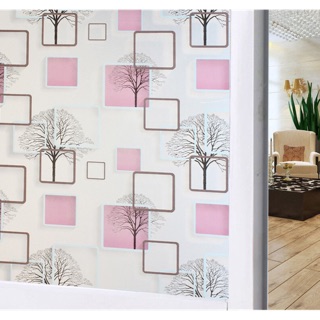 Combo 5m Decal dán kính 3D mẫu khung ảnh cây hồng khổ 45cm