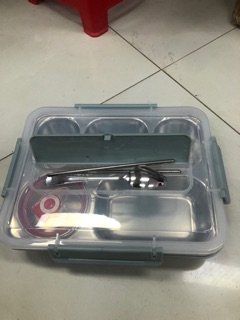 Khay cơm 5 ngăn inox cao cấp