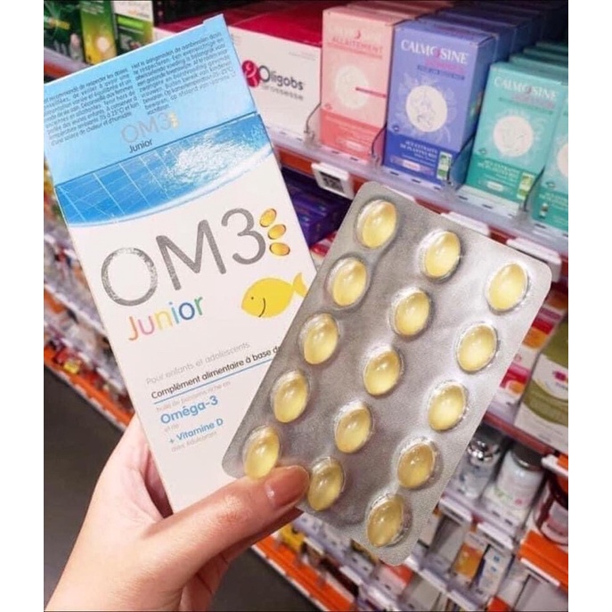 ✅[Chính Hãng] OM3 JUNIOR bổ sung omega3 cho bé tăng cường thị lực cải thiện trí nhớ hộp 45v