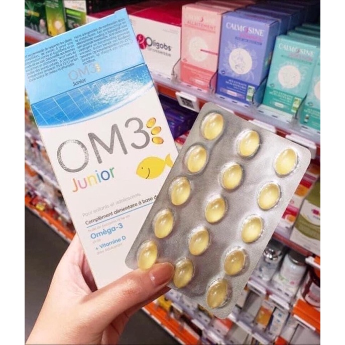 ✅ OM3 JUNIOR bổ sung omega3 cho bé tăng cường thị lực cải thiện trí nhớ hộp 45v