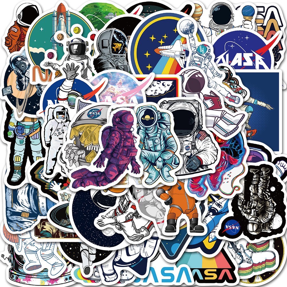 SET 200 STICKER NASA SIÊU CHẤT DÁN TRANG TRÍ ĐT LAPTOP VALI TƯỜNG TỦ KỆ MŨ BẢO HIỂM XE MÁY NOTEBOOK