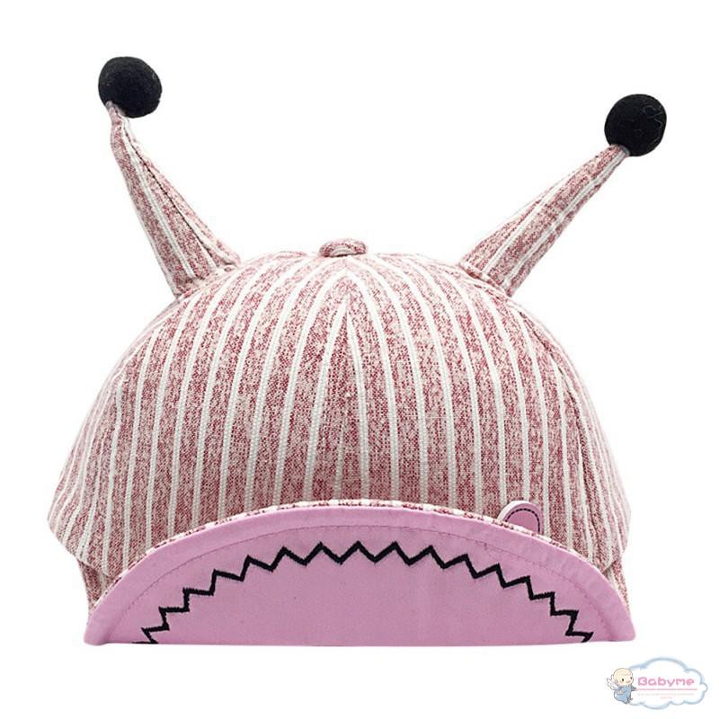 Mũ lưỡi trai kẻ sọc đính đôi tai dễ thương cho bé