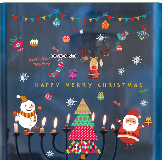Decal trang trí tường Noel- HAPPY CHRISTMAS