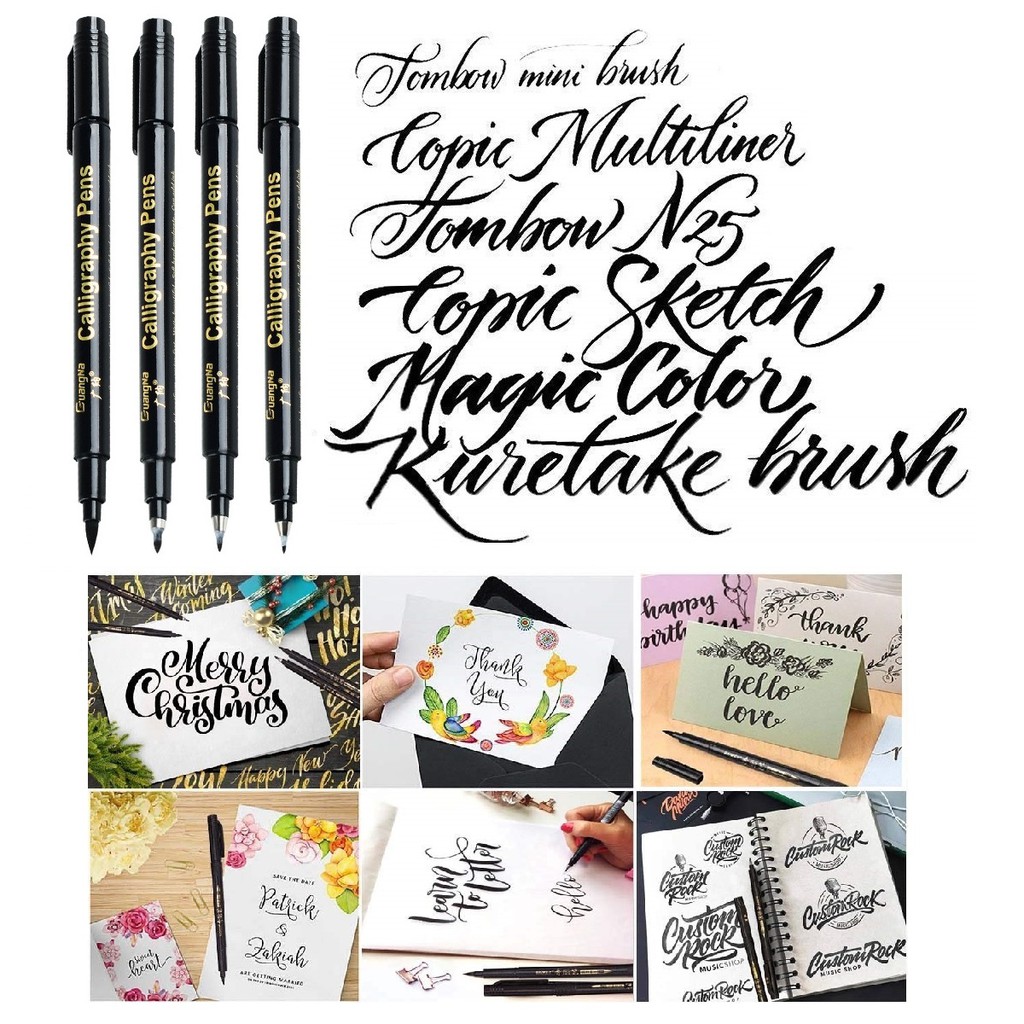 Bộ 4 Bút Mực Viết Thư Pháp Chống Thấm Nước C6802