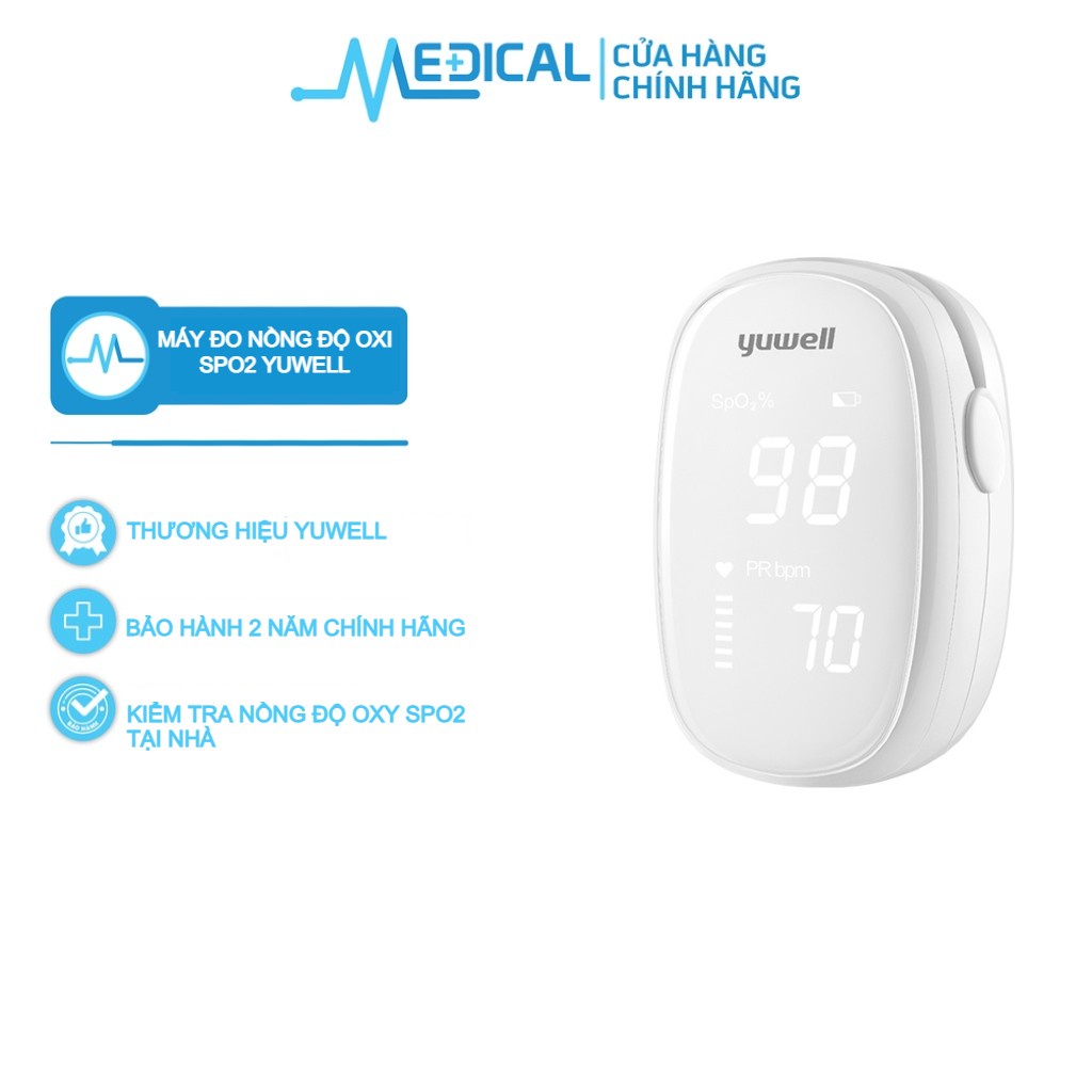 Máy đo oxy đầu ngón tay và cảm biến tốc độ cao màn hình OLED Spo2 Yuwell YX102 - MEDICAL