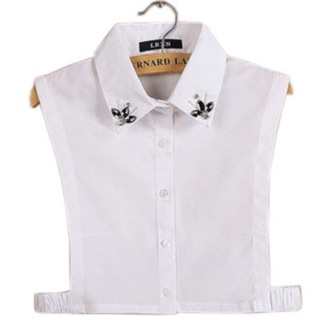 Cổ áo sơ mi rời trang trí đá K5