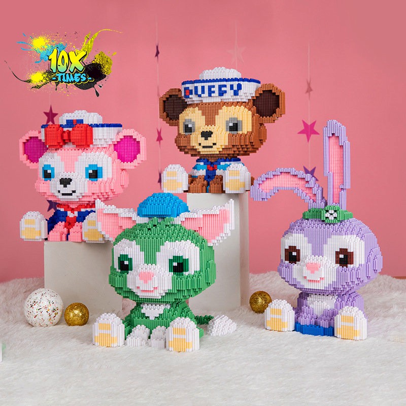 (size 35 cm) đồ chơi lắp ghép 3d Thỏ tím stella lou dễ thương cute quà tặng sinh nhật bạn gái, đồ decor