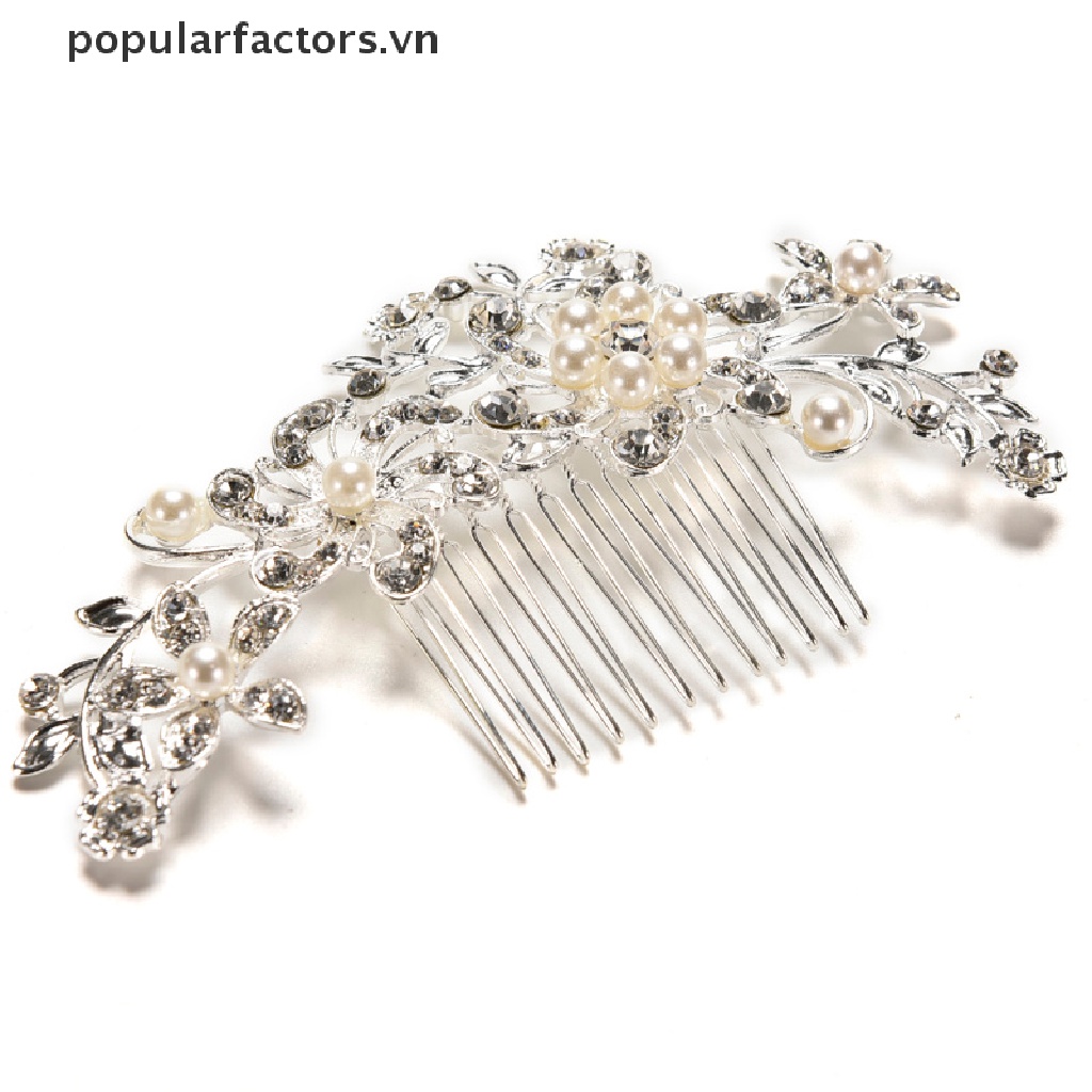Cài tóc thiết kế hoa đính đá và ngọc trai giả thời trang dành cho nữ