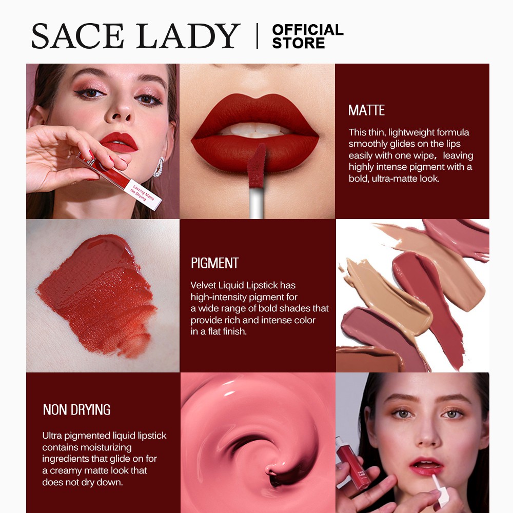 Son SACE LADY màu tuyệt đẹp chống nước lâu trôi đến 6ml