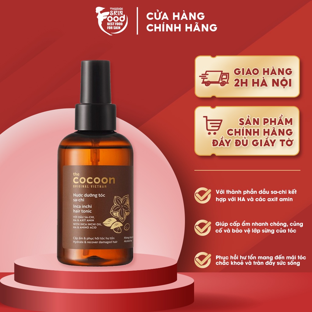 Nước Dưỡng Tóc Dầu Sa-chi Cấp, Phục Hồi Hư Tổn, Bảo Vệ Tóc, Giúp Tóc Chắc Khỏe The Cocoon Inca Inchi Hair Tonic 140ml