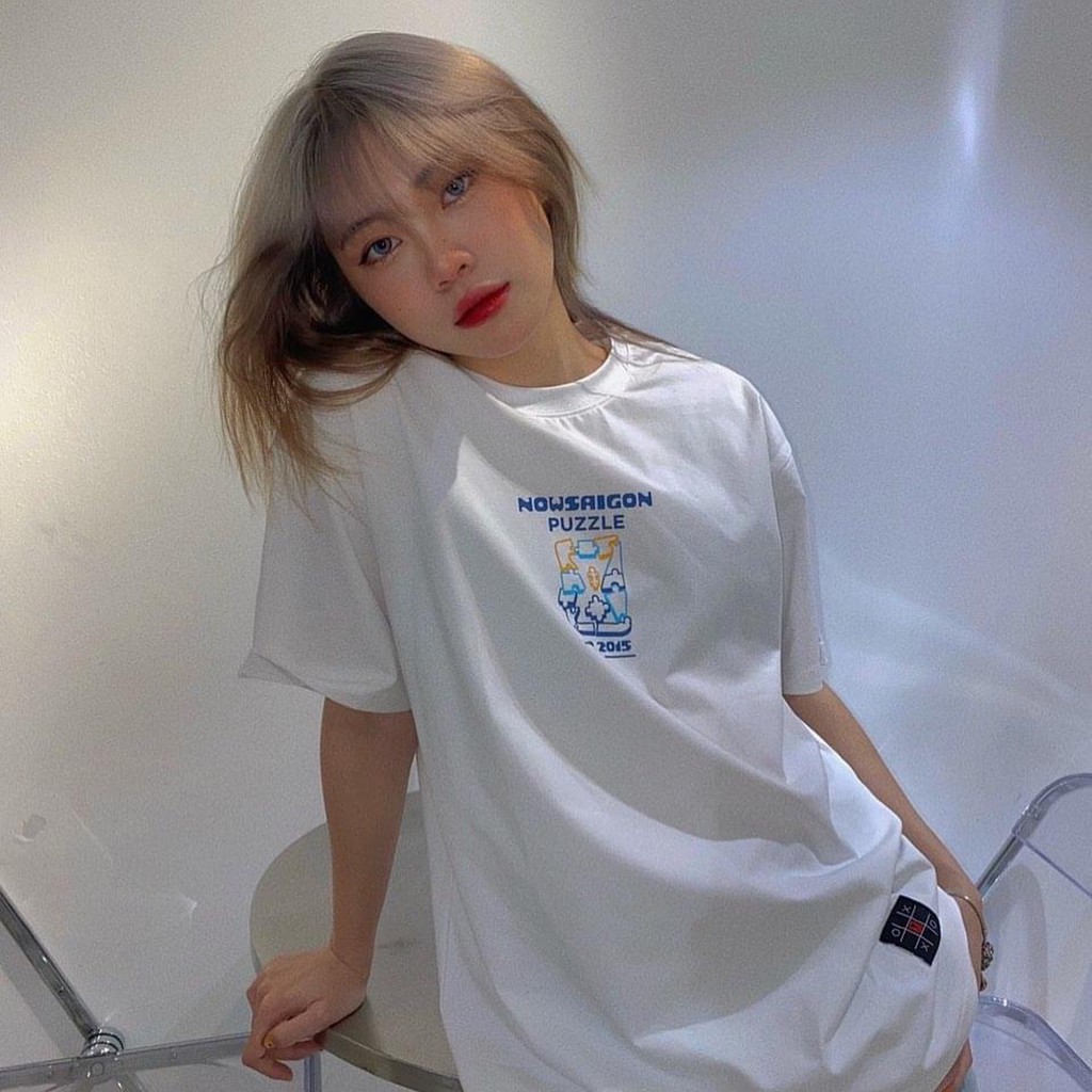 Áo thun Nowsaigon Puzzle - Áo thun oversize nam nữ AL82