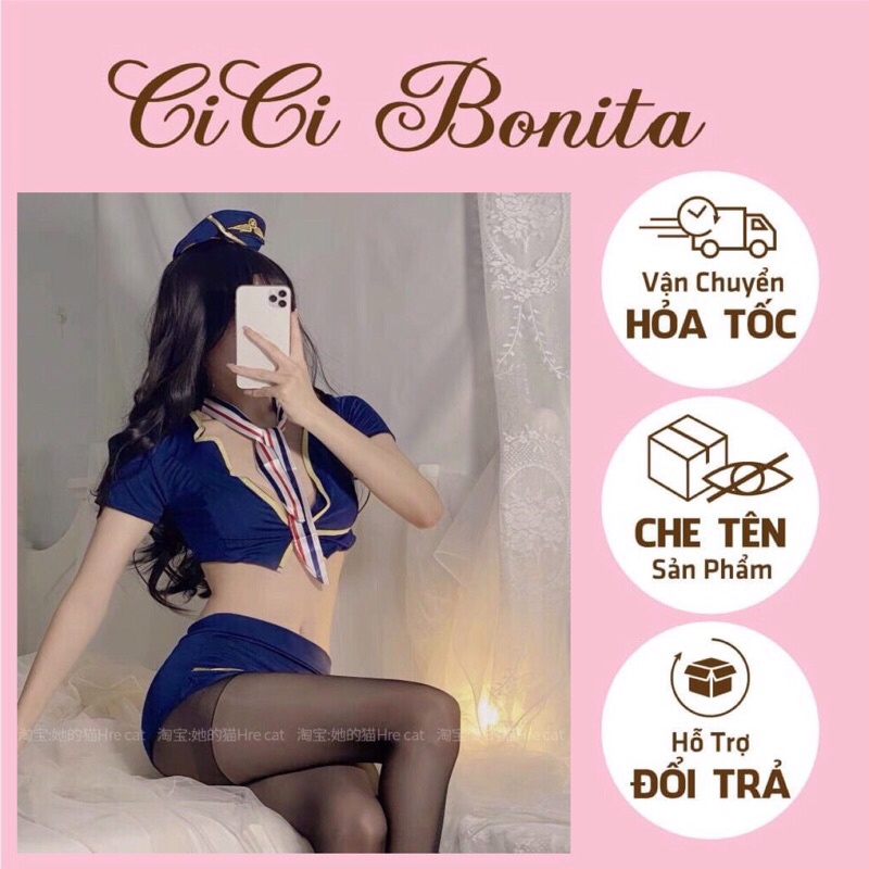 Set đồ cosplay nữ cơ trưởng /tiếp viên sexy CICI BONITA HCM CP30- ship hoả tốc HCM