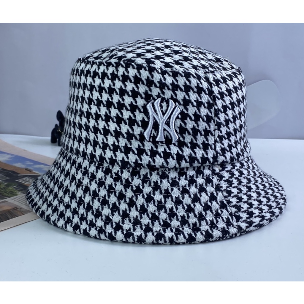 Mũ vành Hàn Quốc - nón bucket len 2 lớp vải nhập đai quanh nón chữ hiệu thời sanh chảnh thời trang nữ