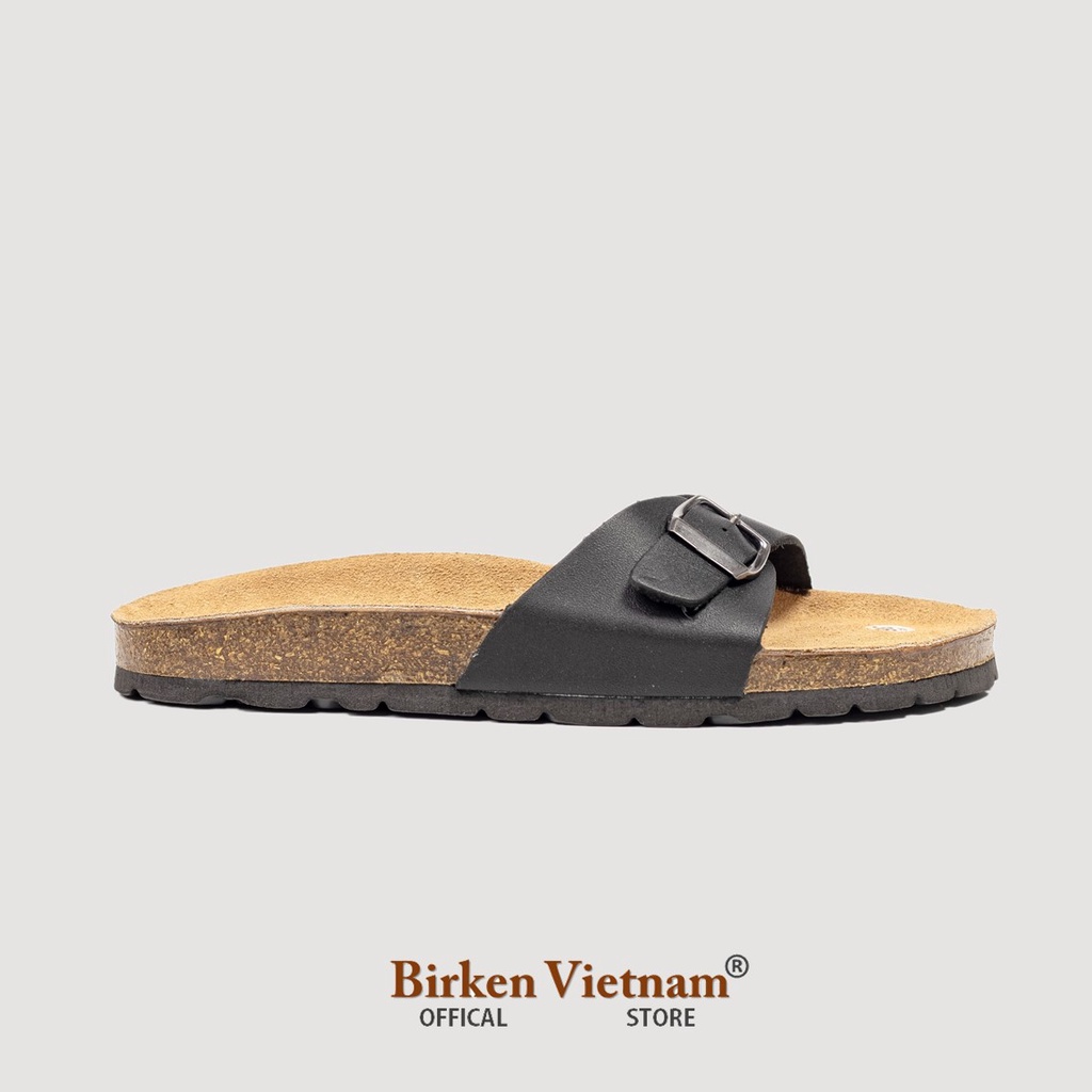 Mã D08 DÉP DA BÒ Đế Trấu Quai Đơn Unisex Birken Vietnam Bioline