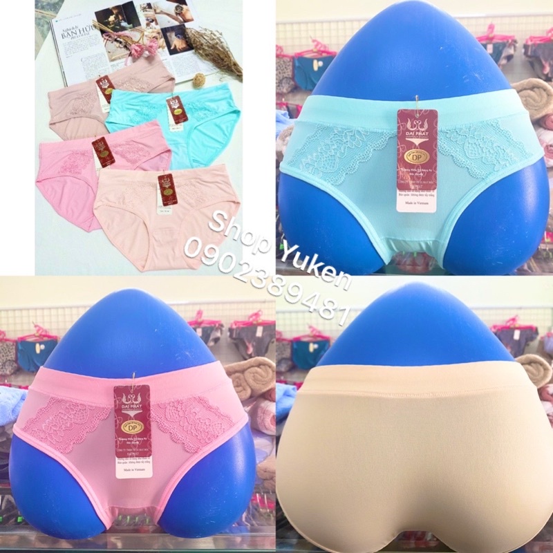 Hàng Việt Nam Combo 5 Quần Lót Nữ, Quần Lót Thun Lạnh Phối Ren Dành Cho Nữ Size 35-67kg