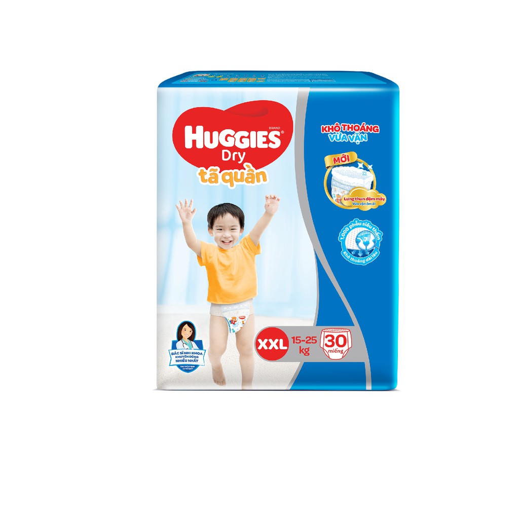 Tã quần Huggies Dry Pants Jumbo M42/L38/XL34/XXL30