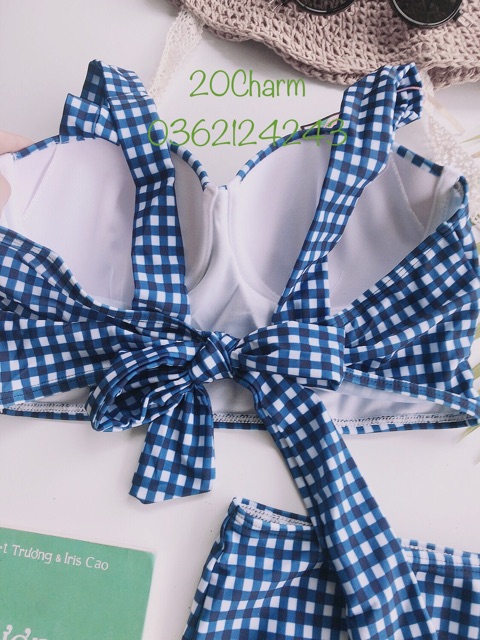 Set Bikini đi biển _ Bộ đồ bơi kẻ caro 💦20Charm💦 | BigBuy360 - bigbuy360.vn