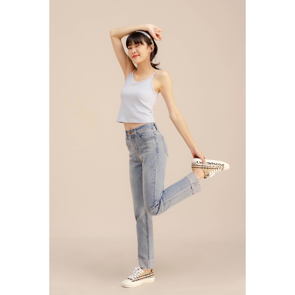Quần jeans LEN clothing ống suôn lật lai 8094-8095