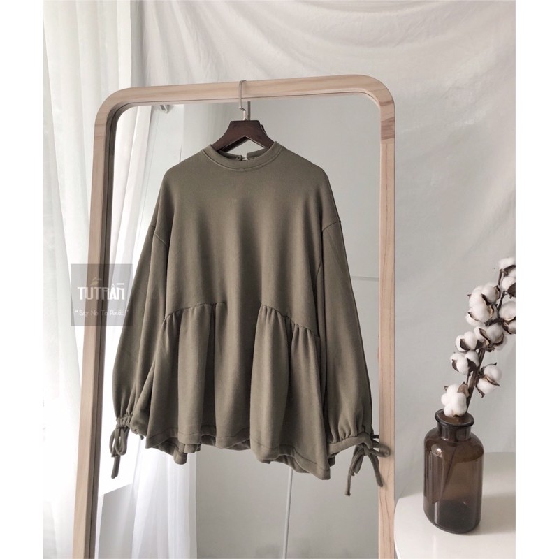 Áo babydoll nỉ da cá cotton ( Ảnh Thật ) | BigBuy360 - bigbuy360.vn