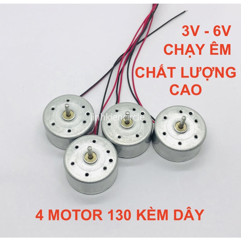 4 motor mô tơ mini 3V - 6V kèm dây mẫu 300 mới 100% chạy êm tiết kiệm điện 5500 - 10000 RPM chất lượng cao - D0005