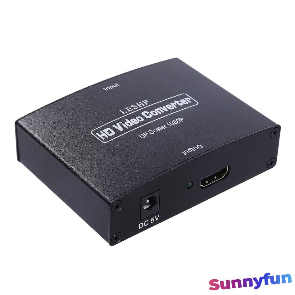 LESHP 1080P VGA 3.5mm Stereo Audio To HDMI-compatible Converter Box W/ Adapter sunnyfun