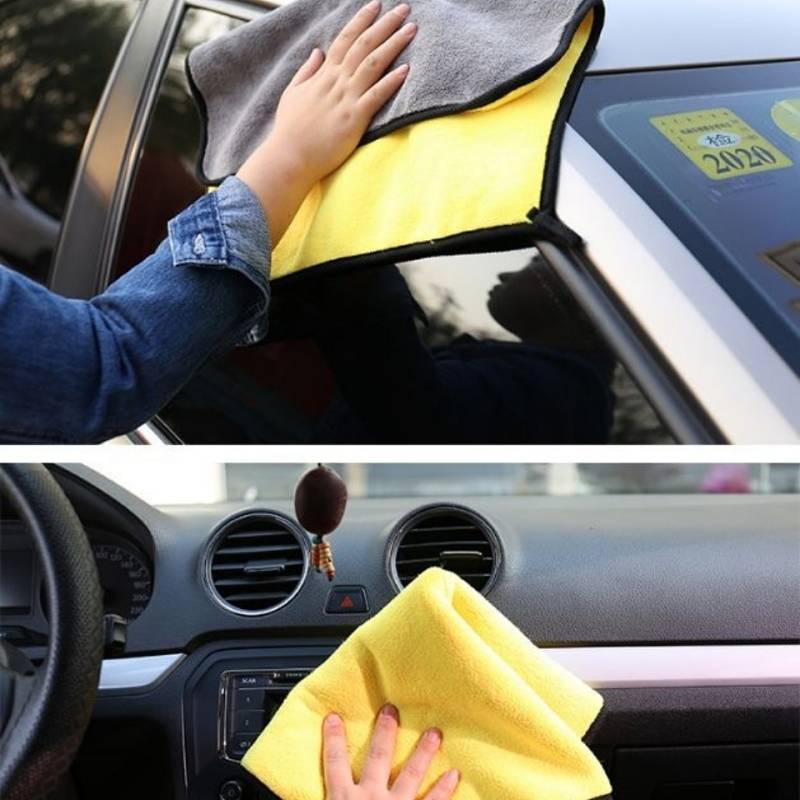 Khăn lau kính xe hơi chất liệu dày dặn thấm hút tốt kiểu dáng tiện dụng