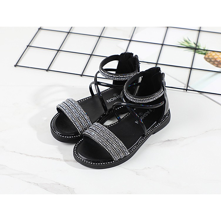 sandal bé gái size 26-30 khóa kéo phong cách