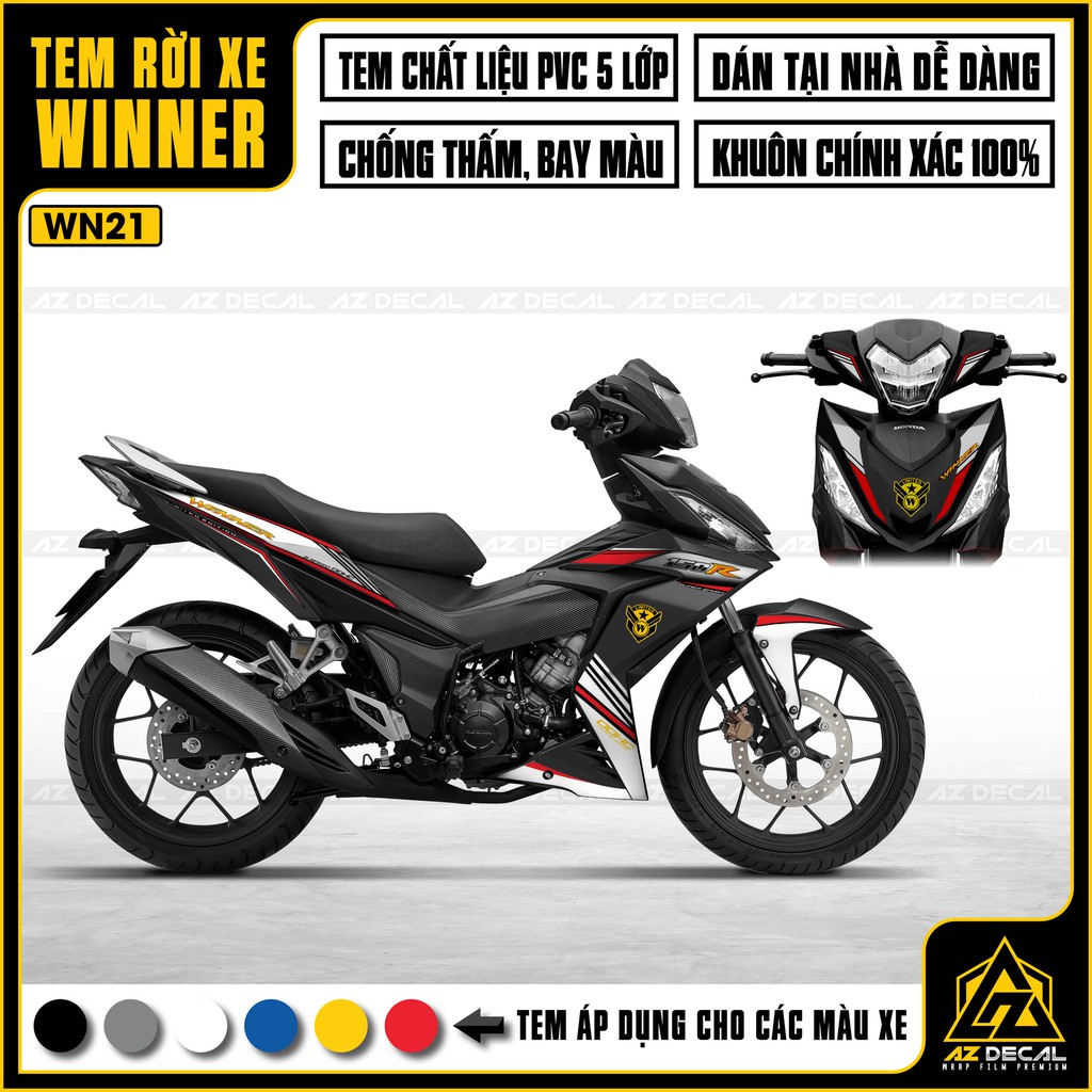 Tem Xe Winner 150 Mẫu DOHC | WN21 | Chất Liệu Decal Chống Nước, Chống Phai Màu, Cắt Khuôn Sẵn Dễ Dán