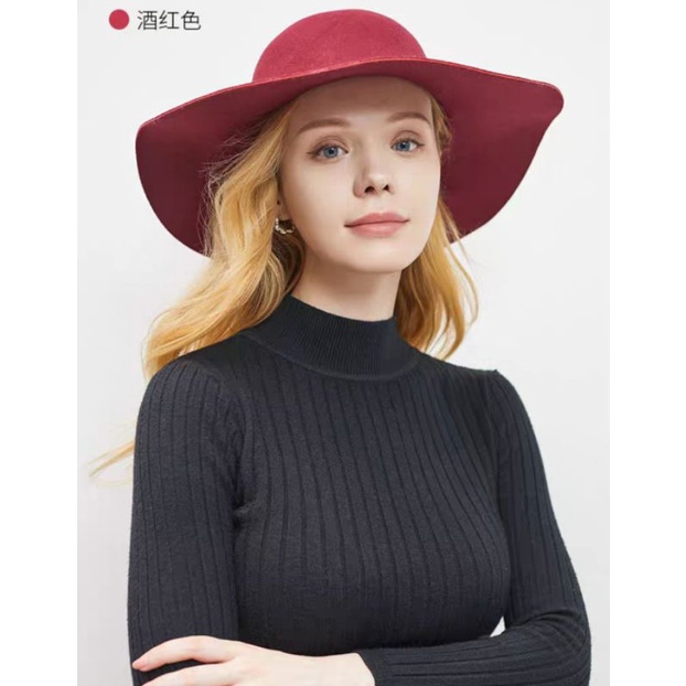 Nón nỉ rộng vành fedora mũ rộng vành nữ đi biển đẹp V22rv0203