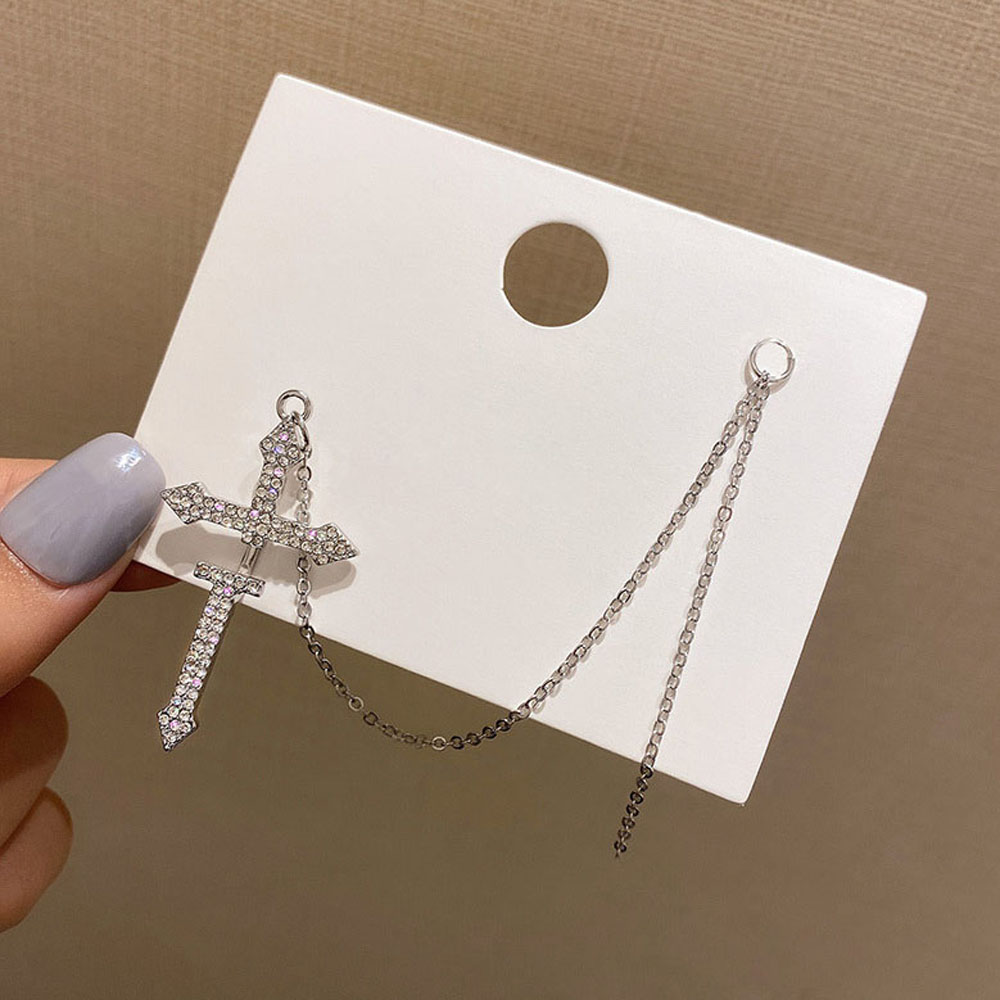 Khuyên Tai Dài Hình Thánh Giá Phong Cách Cổ Điển Thanh Lịch Dành Cho Nữ