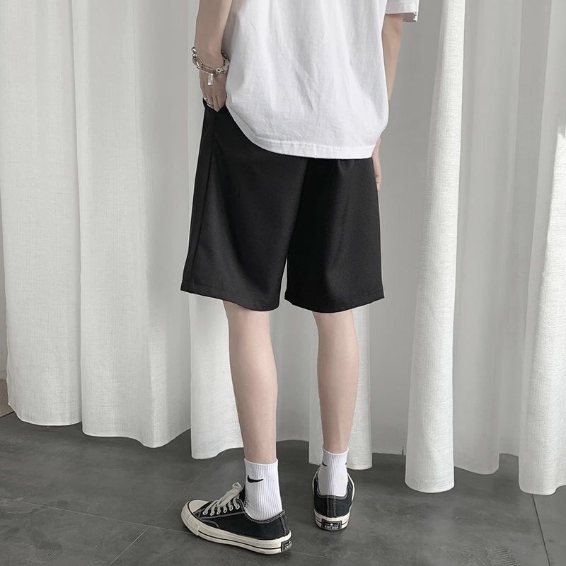 Quần ngắn ống rộng Màu Trơn Thời Trang Mùa Hè Hàn Quốc Cho Nam