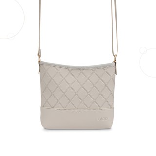 Túi đeo chéo nữ thêu quả trám phom mềm IDIGO FB2-134-00