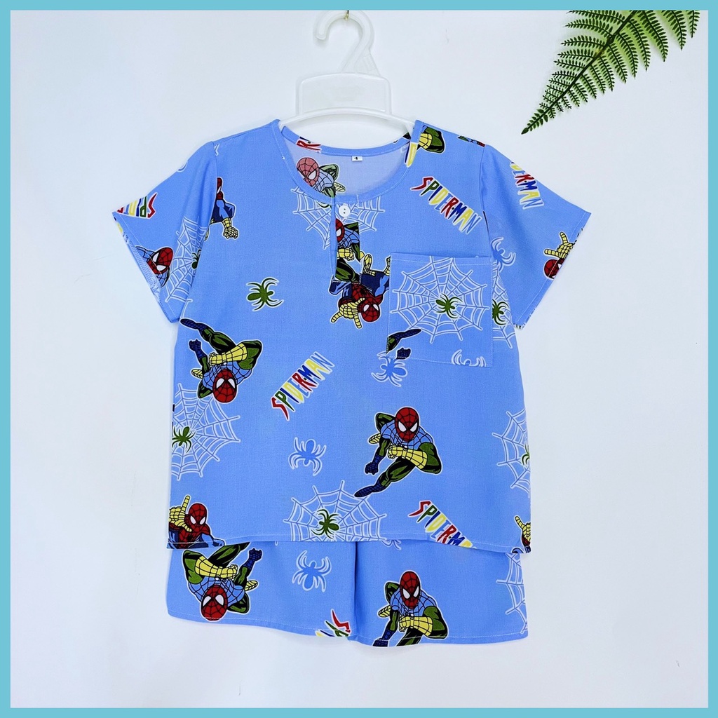 Bộ lanh bé trai quần đùi 8-26kg Taravn TA-1ĐTCBT, chất tole 2 da loại 1 mịn mát, đường may kỹ