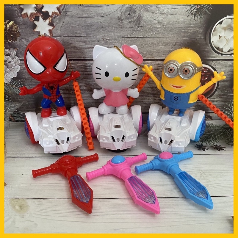 Đèn lồng Trung Thu Người Nhện - Kitty -Minion - Có Đèn Nhạc Vui Nhộn Cho Bé - Tặng kèm Pin