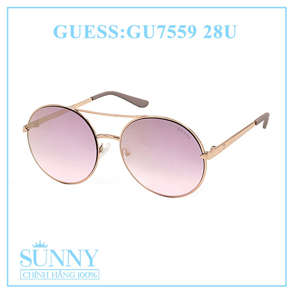Kính mát Guess GU7559 nhiều màu chính hãng, thiết kế dễ đeo bảo vệ mắt