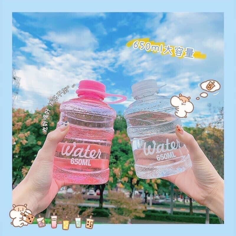 Bình nước nhựa có quai cầm 650ml hot hit nhiều màu sắc mang đi học, tập gym tiện dụng-giadungsieure | BigBuy360 - bigbuy360.vn
