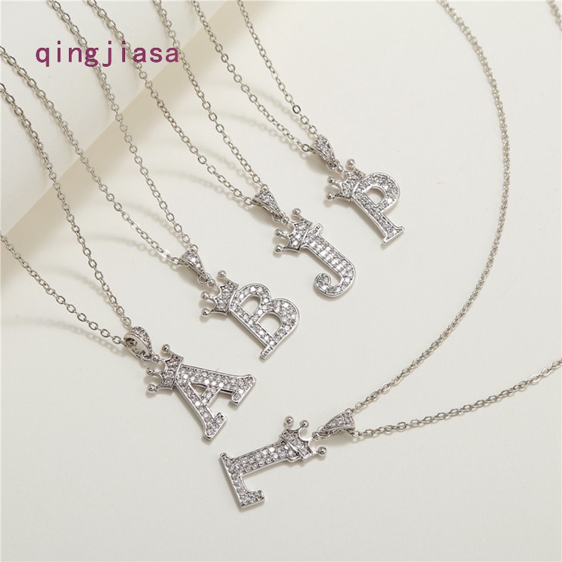 Vòng cổ Mặt 26 Chữ Cái Đính Đá Zircon Thời Trang Cho Nam Nữ