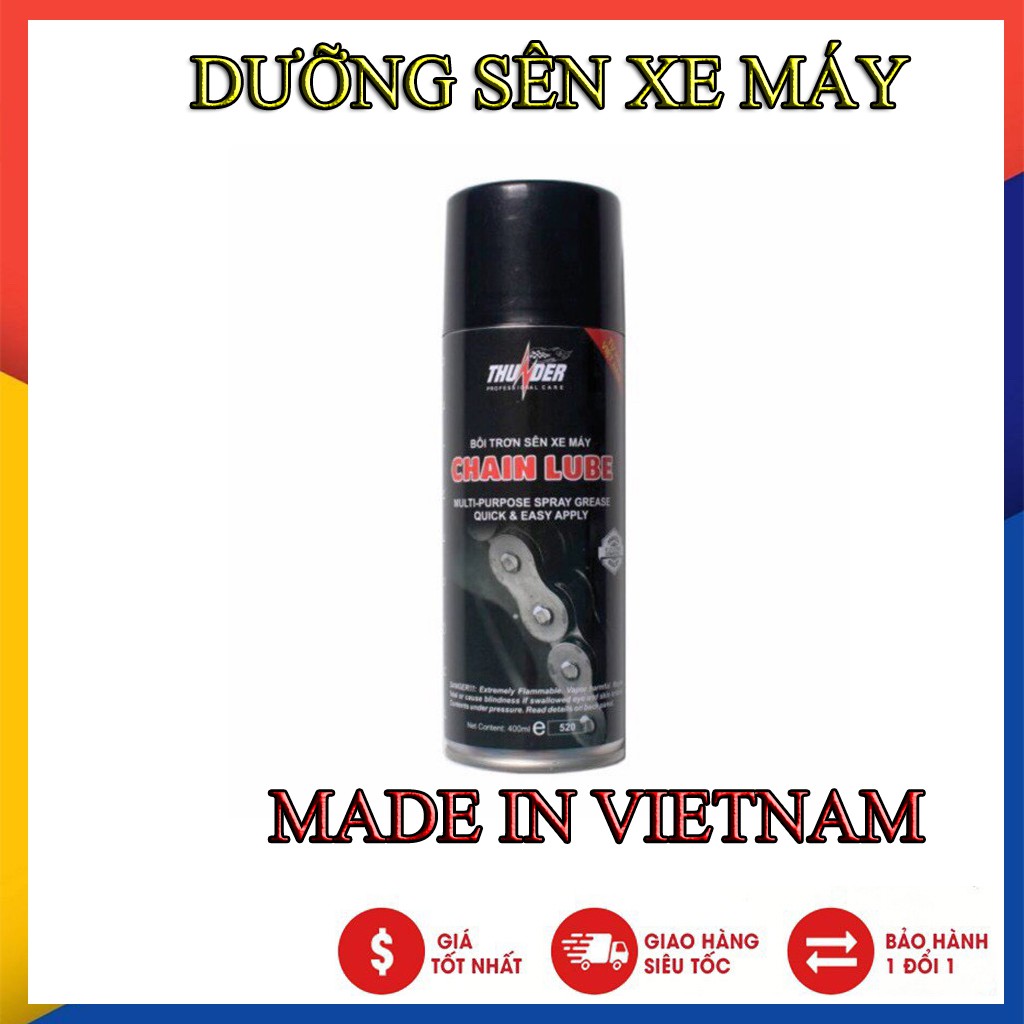 CHAI XỊT BÔI TRƠN SÊN THUNDER CHAIN LUBE ( MADE IN VIET NAM CHÍNH HÃNG)