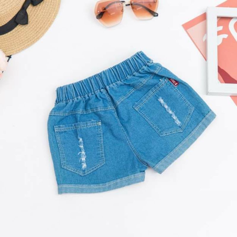 (Sz 6-18kg) Quần Sooc Jean Mềm mát, co giãn, Phong Cách Cho Bé Gái