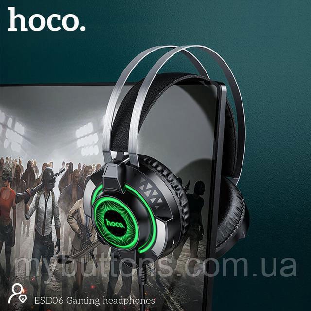 Tai Nghe Chụp Tai Gamming Hoco ESD06 Đèn LED Siêu Cấp- Âm Thanh Hay Chân Thật, Thiết Kế Khỏe Khoắn Năng Động.
