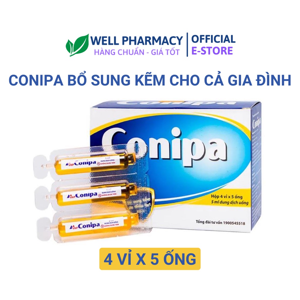 CONIPA- ỐNG UỐNG BỔ SUNG KẼM HIỆU QUẢ CHO BÉ HỘP 20ỐNG