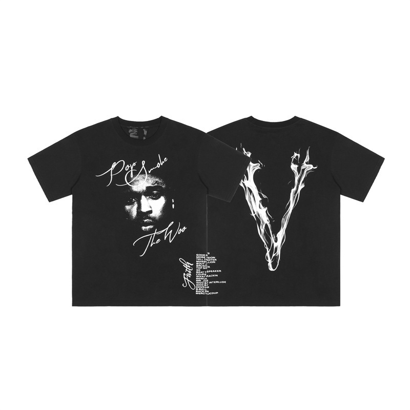 Áo Thun Cotton Tay Ngắn In Chân Dung VL &amp; E Thời Trang Đường Phố Unisex