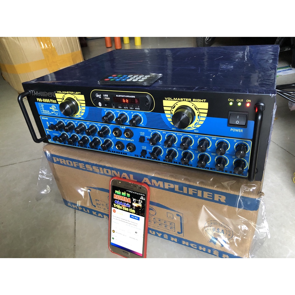 Amply Thunder Pro-6900 Plus chạy 12 sò-Bluetooth Cs 750W